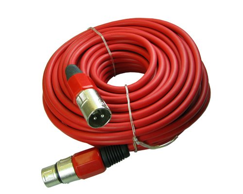  [AUSTRALIA] - Yovus XLR Male to Female 3pin Mic Microphone Lo-z Extension Cable Cord (50ft, Red)