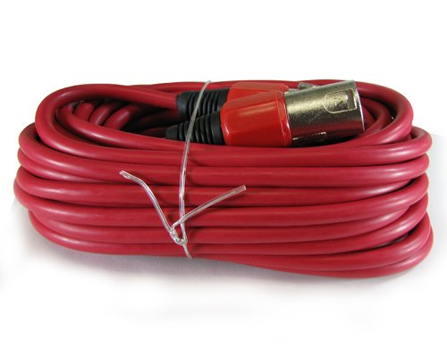  [AUSTRALIA] - Yovus XLR Male to Female 3pin Mic Microphone Lo-z Extension Cable Cord (25ft, Red) 25ft