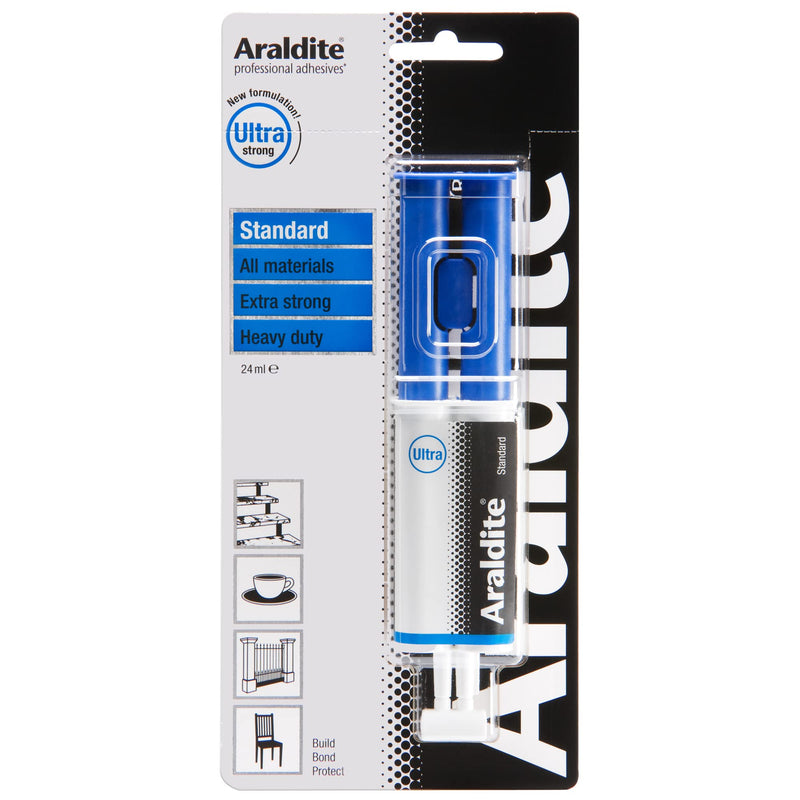  [AUSTRALIA] - Araldite Standard Heavy Duty Adhesive | Ultra Strong Epoxy Glue | Solvent-Free Professional Grade Strength for All Materials | Slow Cure for Bonding and Repairing, 24ml Syringe