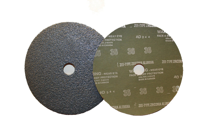  [AUSTRALIA] - Uneeda P-101525 4-1/2" x 7/8" 36 Grit Type "Z" Zirconia Fiber Disc, (Pack of 25)