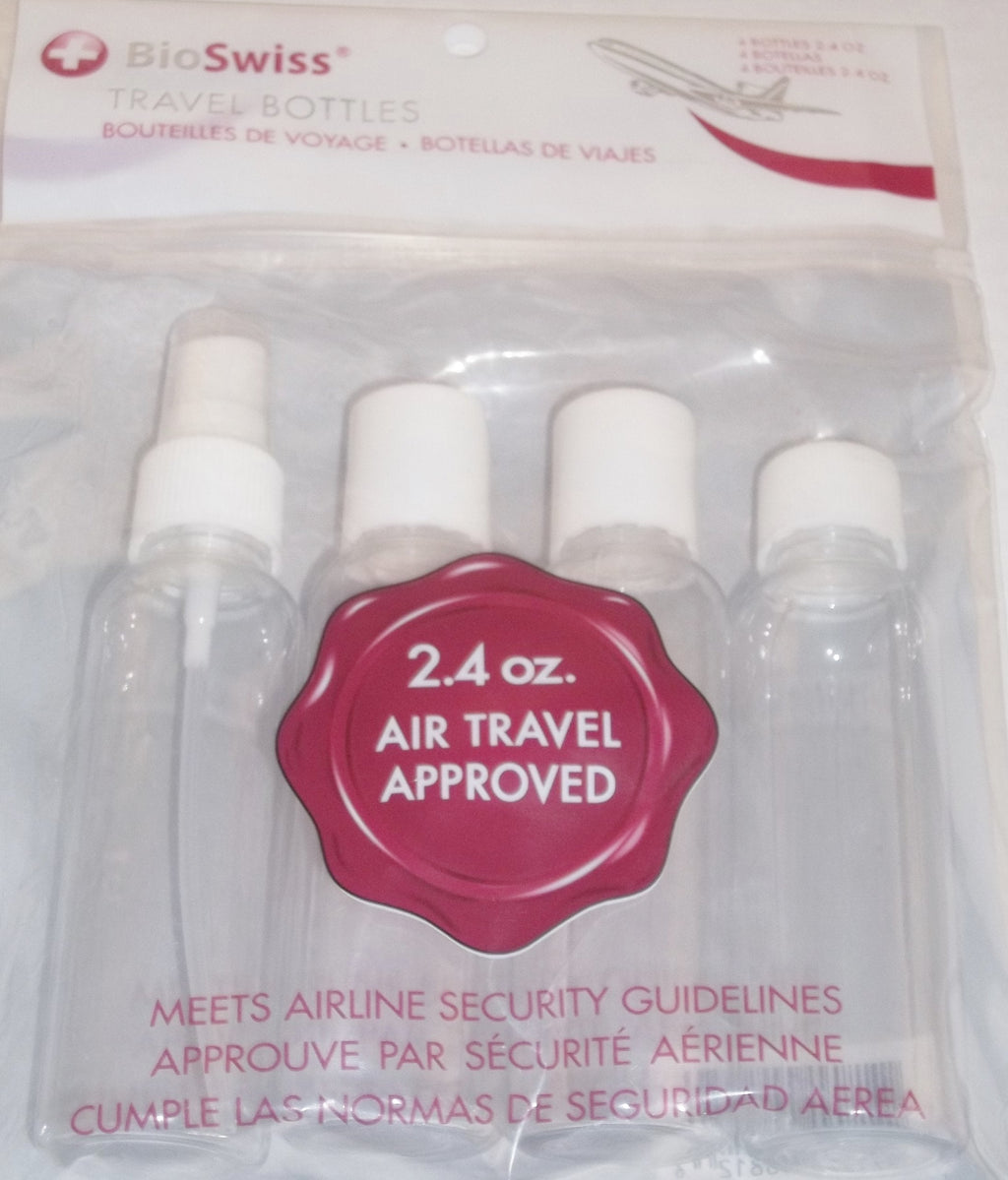BioSwiss Clear Plastic Travel Bottles - 4 Ct. - LeoForward Australia