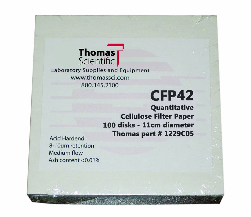 Thomas CFP42-055 Cellulose Quantitative Filter Paper, 5.5cm Diameter, 2-3 Micron, Slow Flow, Grade CFP42 (Pack of 100) 2-3 micrometer Pore, Slow Flow, Grade CFP42, 5.5cm Diameter (Pack of 100) - LeoForward Australia