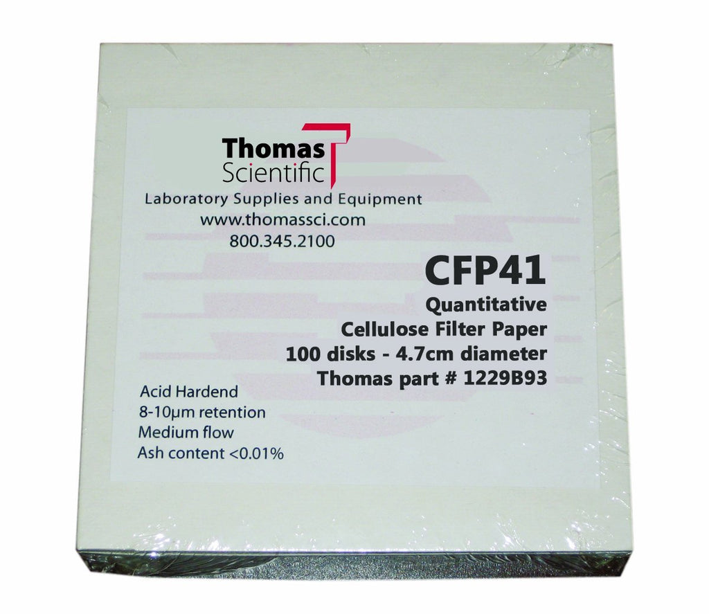 Thomas CFP41-150 Cellulose Quantitative Filter Paper, 15cm Diameter, 19-26 Micron, Fast Flow, Grade CFP41 (Pack of 100) 19-26 micrometer Pore, Fast Flow, Grade CFP41, 15cm Diameter (Pack of 100) - LeoForward Australia