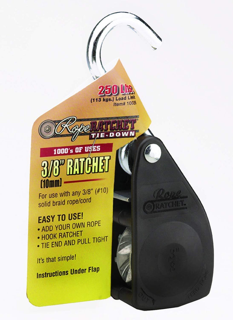  [AUSTRALIA] - Rope Ratchet 10026 Ratcheting Tie Down Rope Hanger Pulley, 3/8" 250lb Weigh Capacity Only, As Pictured Up to 250 lbs