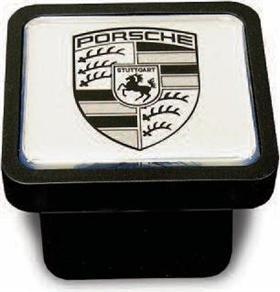  [AUSTRALIA] - Porsche Genuine Cayenne Trailer Hitch Cover - Black/Silver