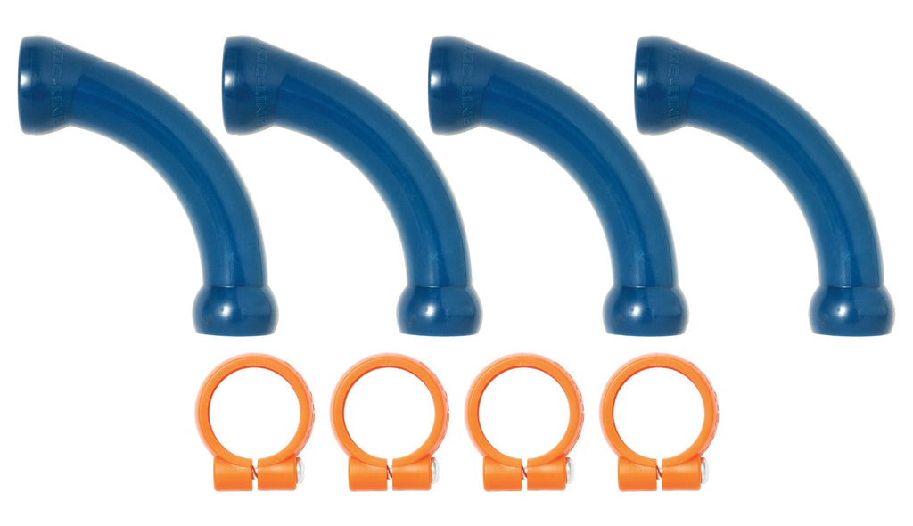 Loc-Line Coolant Hose Component, Acetal Copolymer, Extended Elbow with Element Clamps, 1/2" Hose ID (Pack of 4) - LeoForward Australia