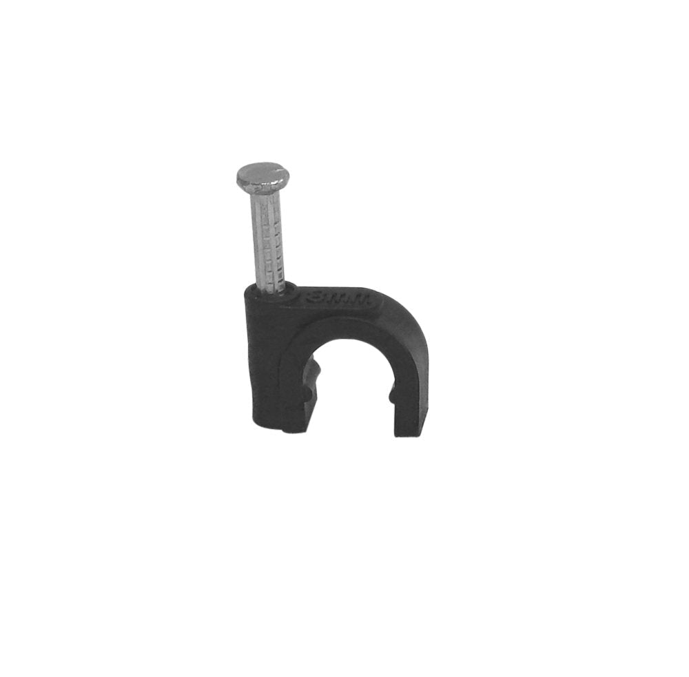  [AUSTRALIA] - Your Cable Store 100 Pack Black RG6 / 8mm Nail in Cable Clips