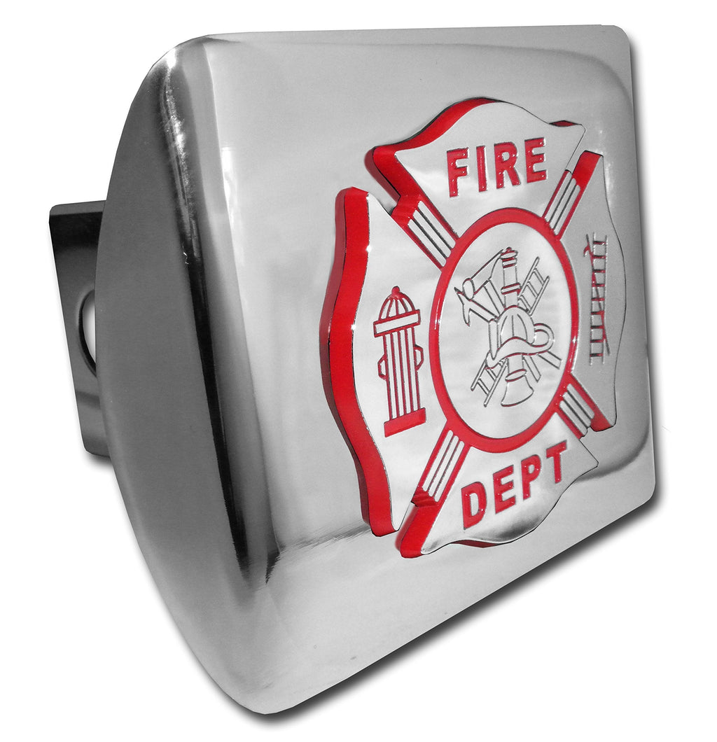  [AUSTRALIA] - Firefighter (Chrome & Red) ALL METAL Shiny Chrome Hitch Cover