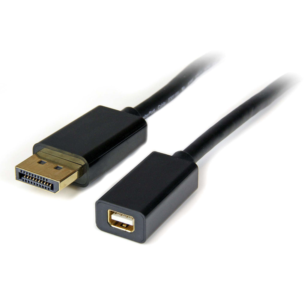 StarTech.com 3 ft DisplayPort to Mini DisplayPort 1.2 Video Cable Adapter M/F - DisplayPort 4k with HBR2 support - DP (M) to Mini DP (F) (DP2MDPMF3),Black - LeoForward Australia