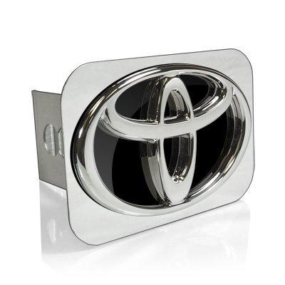  [AUSTRALIA] - Toyota 3D Logo Black Infill Chrome Tow Hitch Cover, Official Licensed