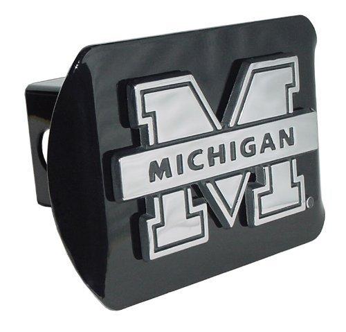  [AUSTRALIA] - Elektroplate Michigan Wolverines Black Metal Trailer Hitch Cover Chrome Metal with NCAA Logo Fits 2" Receivers