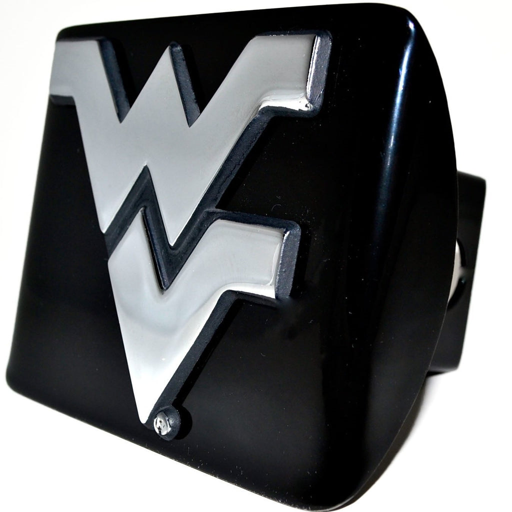  [AUSTRALIA] - West Virginia Mountaineers Black Metal Trailer Hitch Cover with Chrome Metal Logo (For 2" Receivers)