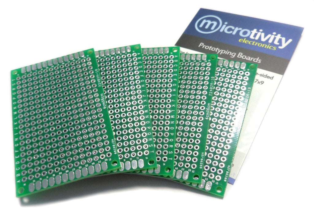 microtivity IM414 Double-Sided Prototyping Board (4x6cm, Pack of 5) - LeoForward Australia