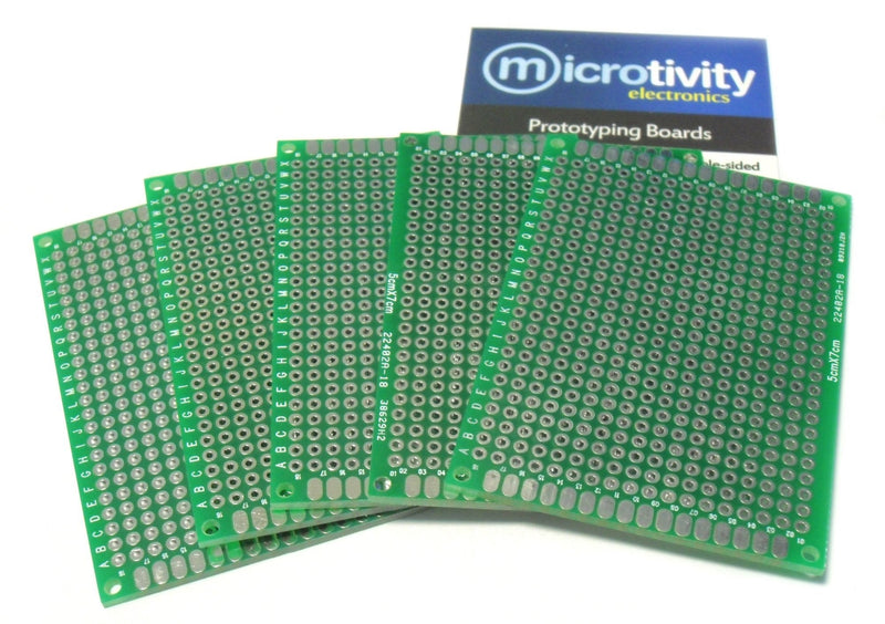microtivity IM415 Double-Sided Prototyping Board (5x7cm, Pack of 5) - LeoForward Australia