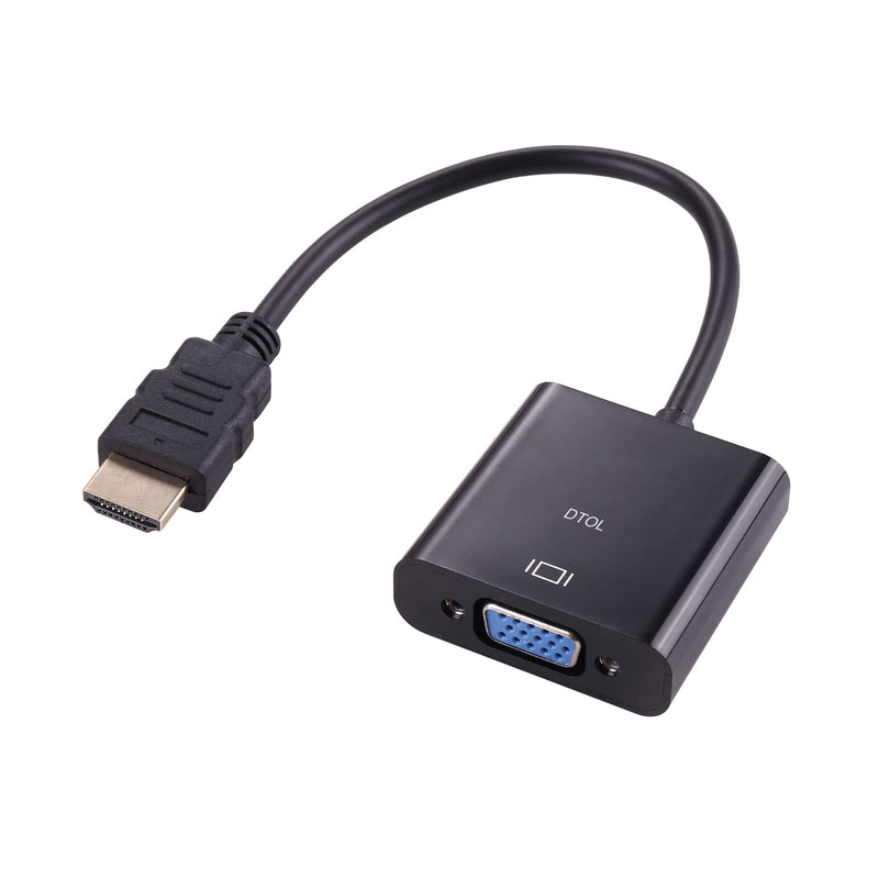  [AUSTRALIA] - DTOL HDMI to VGA, Gold-Plated HDMI to VGA Adapter (Male to Female) for Computer, Desktop, Laptop, PC, Monitor, Projector, HDTV, Chromebook, Raspberry Pi, Roku, Xbox and More - Black
