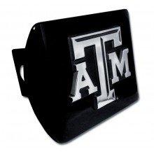  [AUSTRALIA] - Texas A&M University Aggies "Black with Chrome “ATM” Emblem" NCAA College Sports Metal Trailer Hitch Cover Fits 2 Inch Auto Car Truck Receiver