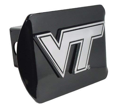  [AUSTRALIA] - Virginia Tech Hokies "Black with Chrome “VT” Emblem" NCAA College Sports Metal Trailer Hitch Cover Fits 2 Inch Auto Car Truck Receiver