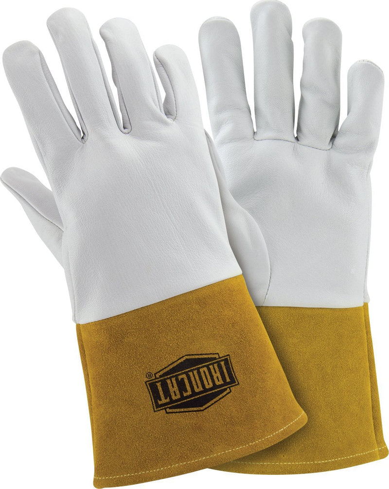  [AUSTRALIA] - West Chester IRONCAT 6141 Kidskin TIG Welding Gloves – Large, Kevlar Thread Welding Gloves with 4 in. Gold Cuff, Straight Thumb