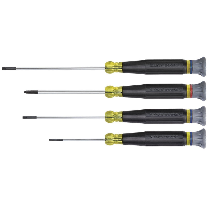  [AUSTRALIA] - Klein Tools 85613 Electronics Slotted and Phillips Screwdriver Set with Rotating Caps and Color-Coded Rings, 4-Piece 4 Piece Set