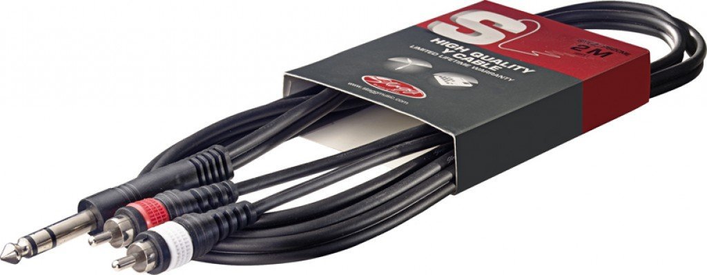 Stagg 6ft. Y Cable - Stereo Phone Plug / 2 x Male RCA - LeoForward Australia