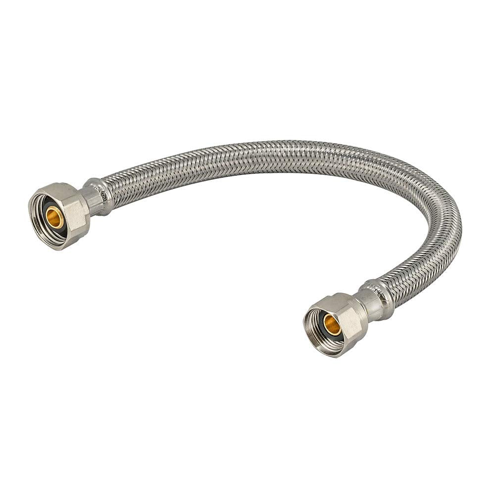  [AUSTRALIA] - Eastman 48025 12-Inch Length Flexible Faucet Connector, Braided Stainless Steel Supply Hose Line, 1/2-inch FIP x 1/2-inch Compression Inlet 12 Inch