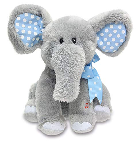 Cuddle Barn Elliot the Elephant - Animated Musical Blue Polka Dotted Stuffed Animal Plush Toy Sways, Flaps Floppy Ears, and Sings "Do Your Ears Hang Low," 12" - LeoForward Australia