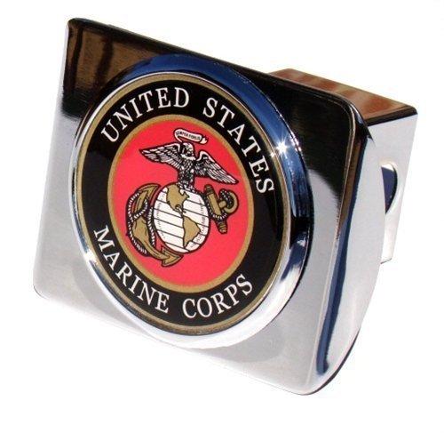  [AUSTRALIA] - MVP Accessories US Marine Corps Seal Chrome Metal Trailer Hitch Cover with Metal Logo