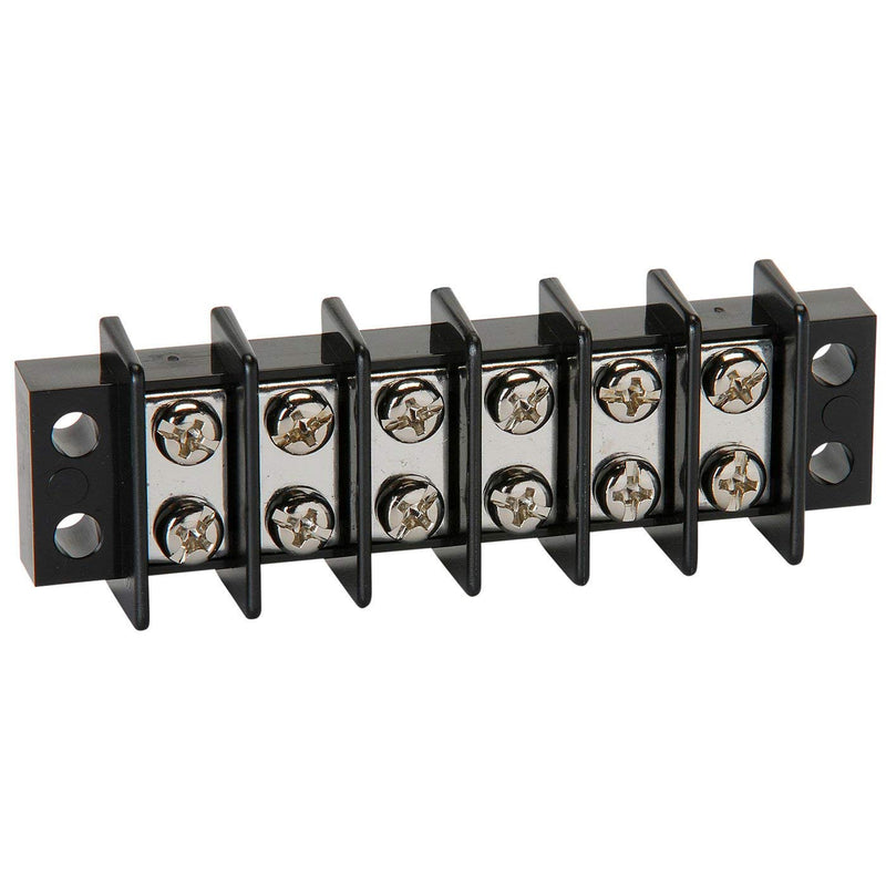  [AUSTRALIA] - NTE Electronics 25-B600-06 Series 25-B600 Terminal Block Barrier Strip, Dual Row Panel Mount, 25 Amp, Dual Row, 6 Pole, 11.00 mm Pitch, 300V, 22-12 AWG Wire Range