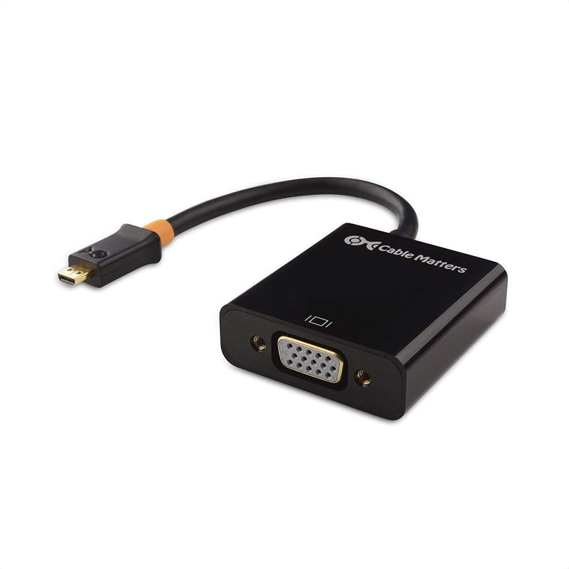 Cable Matters Micro HDMI to VGA Adapter (Micro HDMI to VGA Converter) in Black - LeoForward Australia