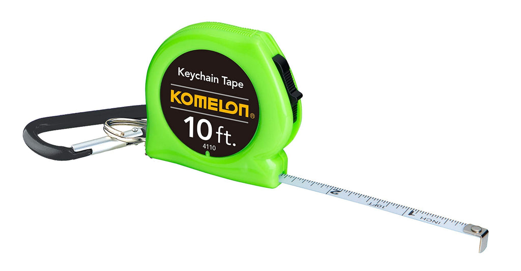  [AUSTRALIA] - Komelon 4110CS Keychain Tape Measure Acrylic Coated Steel Blade 10' by 1/4", color may vary