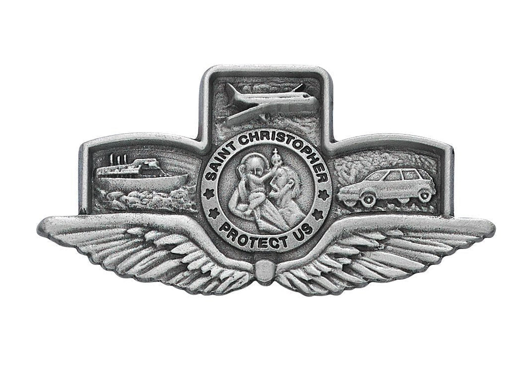  [AUSTRALIA] - St Christopher Medal Pendant W Wings Visor Clip Visor Clips