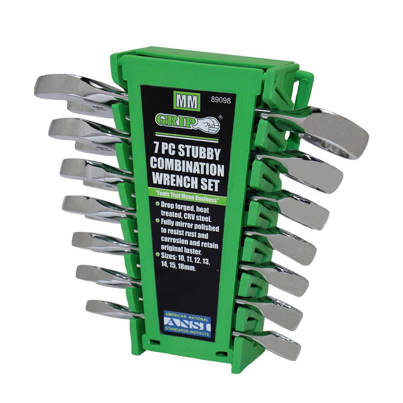  [AUSTRALIA] - GRIP 89098 Stubby Combo Wrench Set, mm, 7-Piece