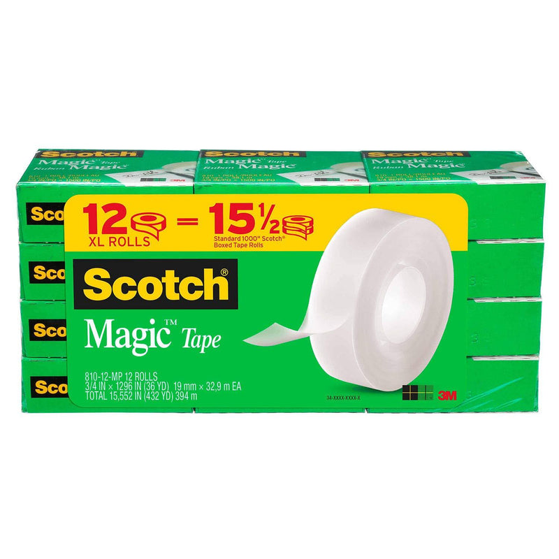Scotch 810 Magic Tape, 3/4" x 1296" - 12 Rolls - LeoForward Australia