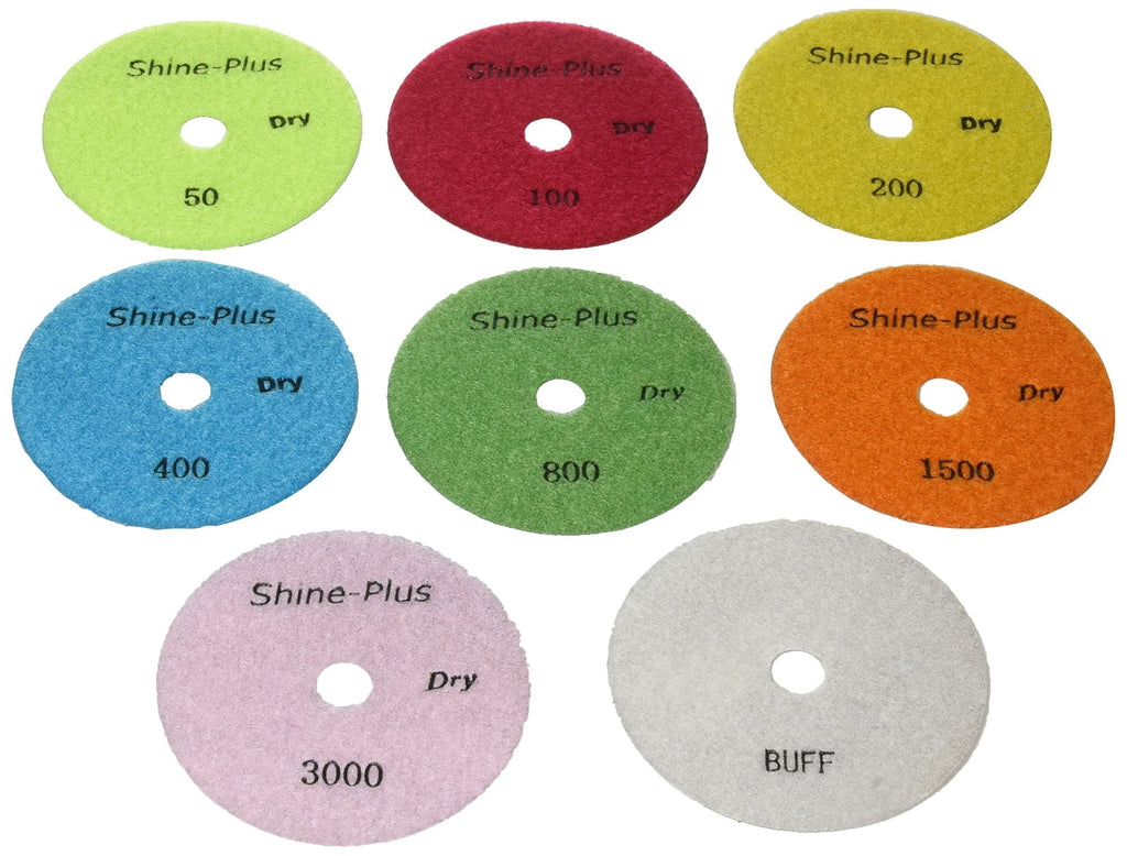  [AUSTRALIA] - Toolocity SSP5SETW 5-Inch Shine-Plus Dry Diamond Polishing Pads White Buff, Set of 8