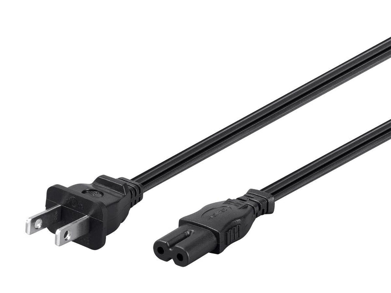 Monoprice AC Power Cord Cable - 3 Feet Without Polarized | 18AWG, 10A (NEMA 1-15P to IEC-320-C7) Black - LeoForward Australia