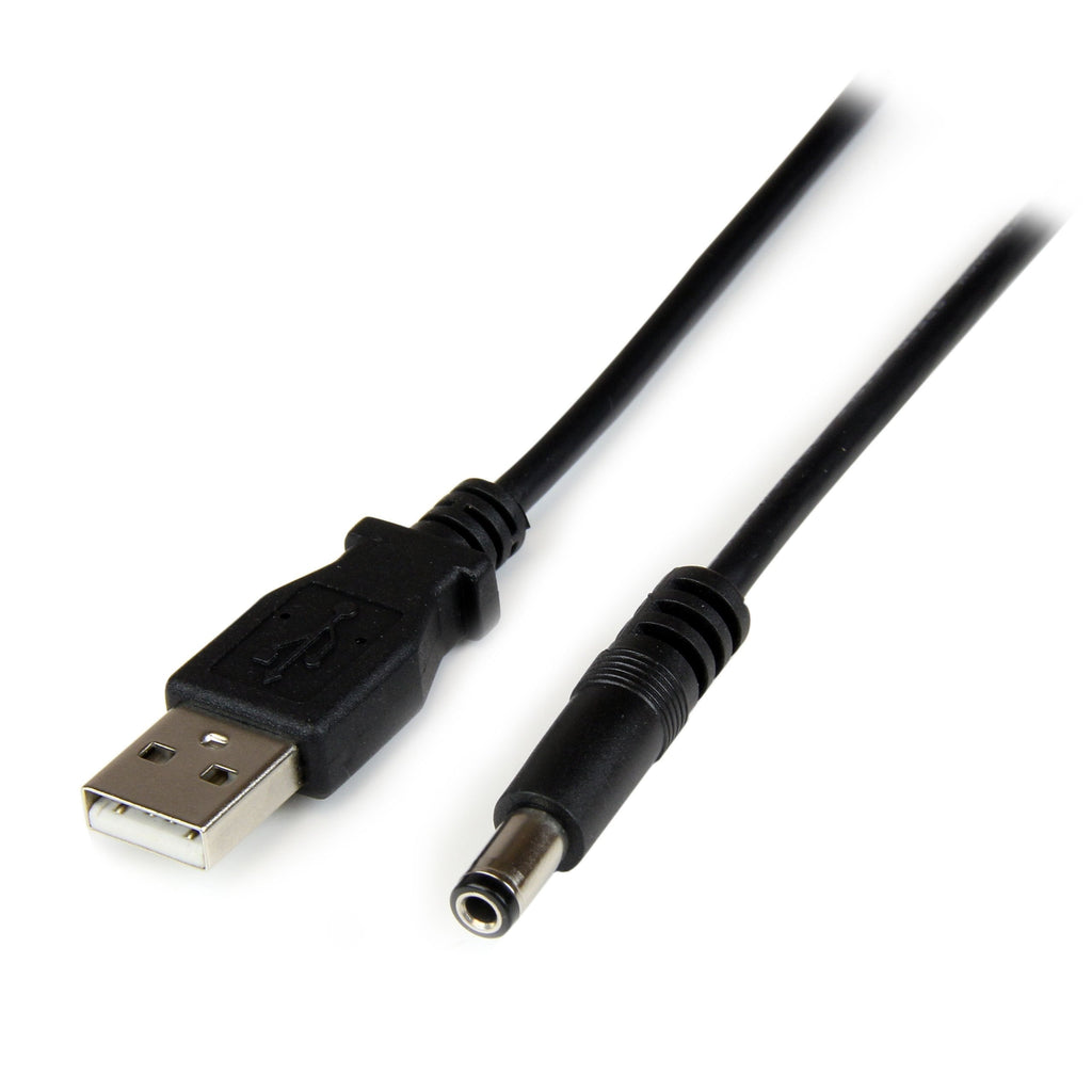 StarTech.com 1m USB to Type N Barrel 5V DC Power Cable - USB A to 5.5mm DC - 1 Meter USB to 5.5mm DC Plug (USB2TYPEN1M), Black 3 ft / 1m - LeoForward Australia