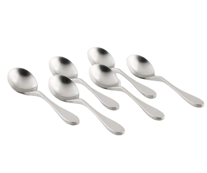  [AUSTRALIA] - Knork Original Bouillon Stainless Steel Soup, Specialty Spoons, 6 Piece Set, Gloss