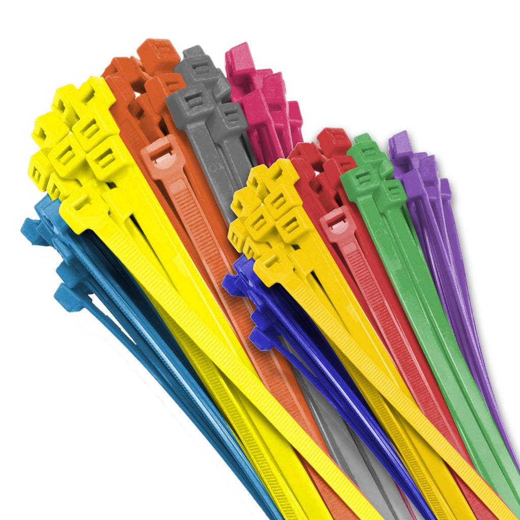  [AUSTRALIA] - Electriduct Nylon Cable Ties - 4" Self-Locking Zip Ties Multi Color: (Blue, Red, Green, Yellow, Fuchsia, Orange, Gray, Purple) - 500 Pieces 4 Inch - 500 Pack 10 Color