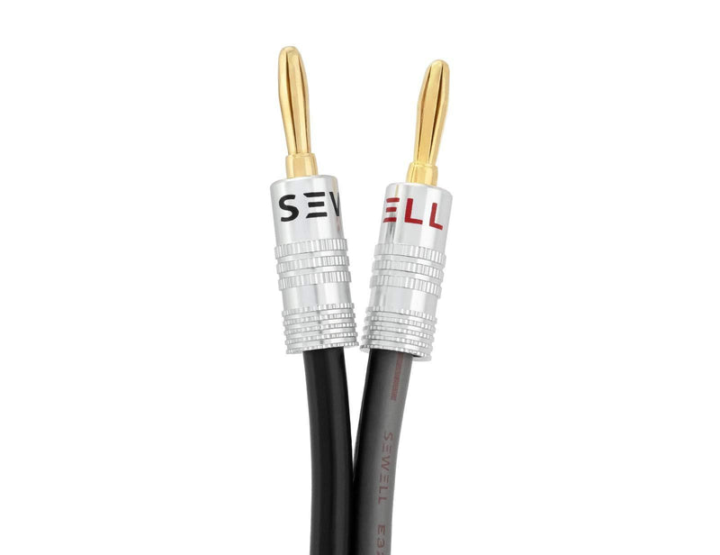 Silverback Speaker Wire by Sewell, 12 AWG, with Silverback Banana Plugs, OFC, 259 Strand Count, 3 ft - LeoForward Australia