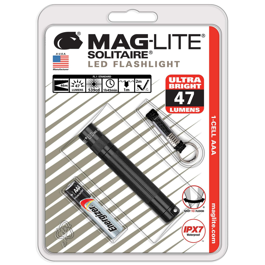 Maglite Solitaire LED 1-Cell AAA Flashlight Black - SJ3A016 - LeoForward Australia