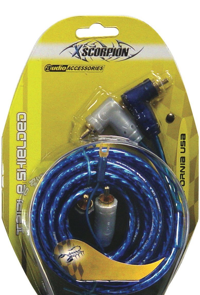 Xscorpion 6tr 6 Right Angle Tiple Shielded Rca Cables W/ Turn On Wire by Audiopipe - LeoForward Australia