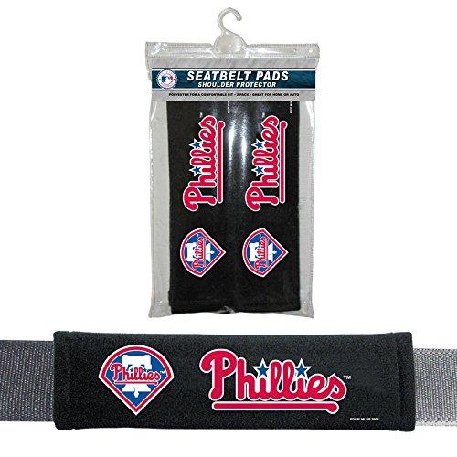  [AUSTRALIA] - Fremont Die MLB Philadelphia Phillies Seat Belt Pad (Pack of 2), One Size, White