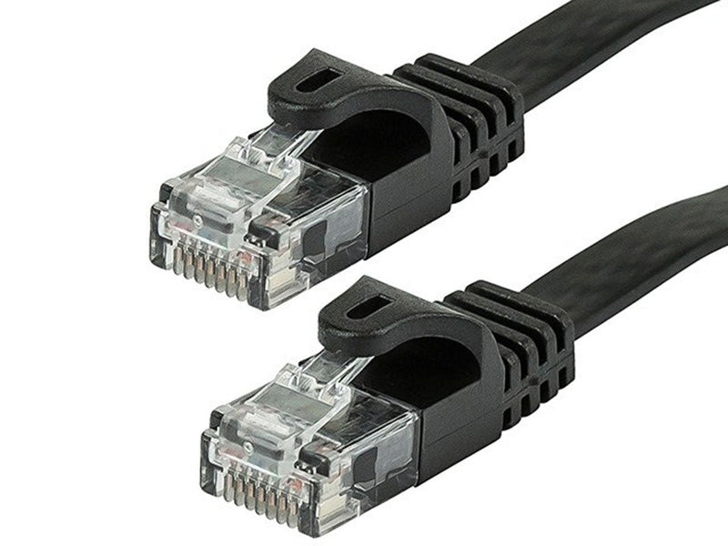  [AUSTRALIA] - Monoprice Cat5e Ethernet Patch Cable - 25 Feet - Black | Network Internet Cord - RJ45, Flat,Stranded, 350Mhz, UTP, Pure Bare Copper Wire, 30AWG 25ft