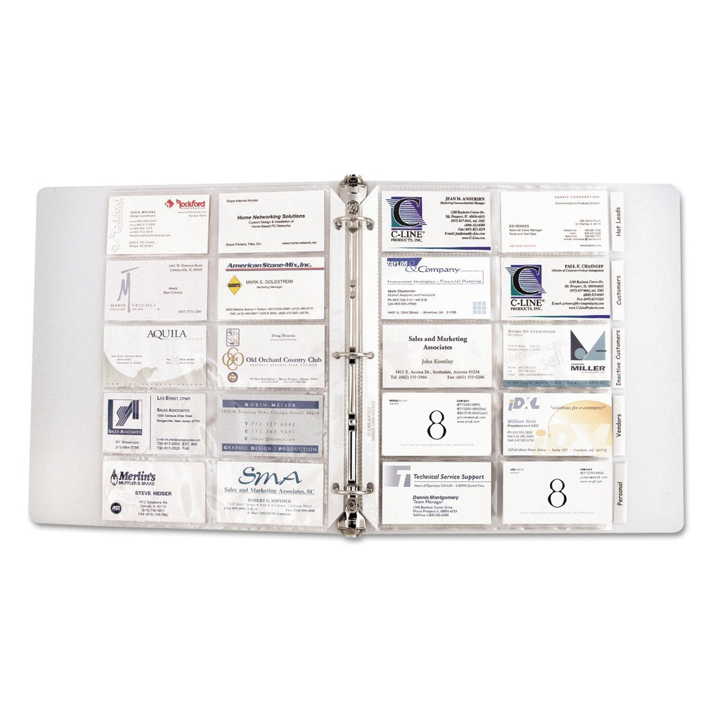  [AUSTRALIA] - C-Line 61217 Business Card Binder Pages, Holds 20 Cards, 8 1/8 x 11 1/4, Clear, 10/Pack