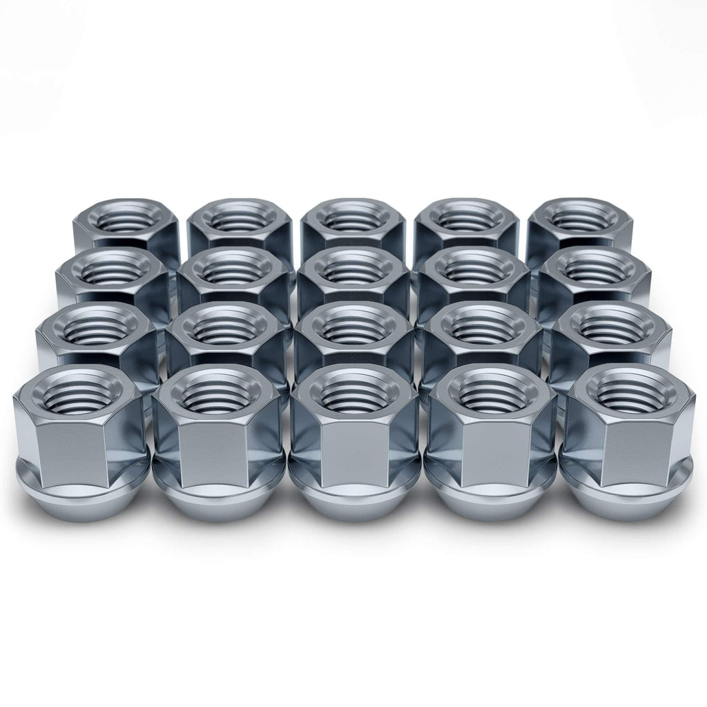 White Knight Wheel Accessories 1304-1S Zinc 1/2"-20 Open End Bulge Acorn Lug Nut Pack - LeoForward Australia