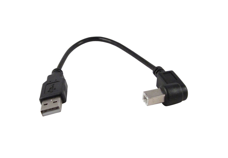  [AUSTRALIA] - YCS basics Black 6 Inch USB 2.0 High Speed Printer/Scanner Right Angle Cable 0.5 Ft