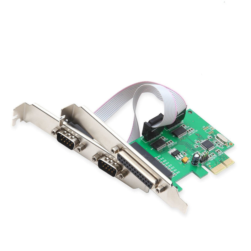  [AUSTRALIA] - I/O Crest 2 Port Serial COM DB9 RS-232 and 1 Port DB25 Printer Lpt1 Port PCI-E 1.0 X1 Card WCH382 Chipset