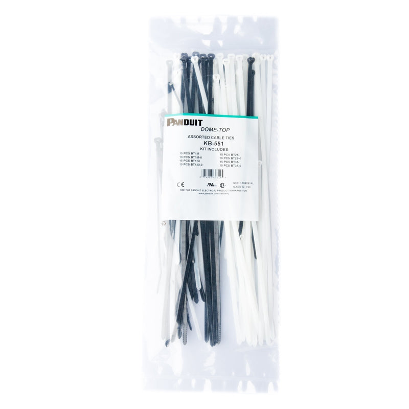  [AUSTRALIA] - Panduit KB-551 Cable Tie Kit Assortment Pack, Dome-Top Barb Ty Cable Ties Assortment Pack for Indoor and Outdoor Use, Dome-Top Barb Ty Cable Ties