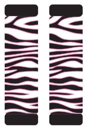  [AUSTRALIA] - White Zebra Animal Print Safari w/ Black Stripes & Pink Trim Car Truck SUV Seat Belt Shoulder Pads - PAIR