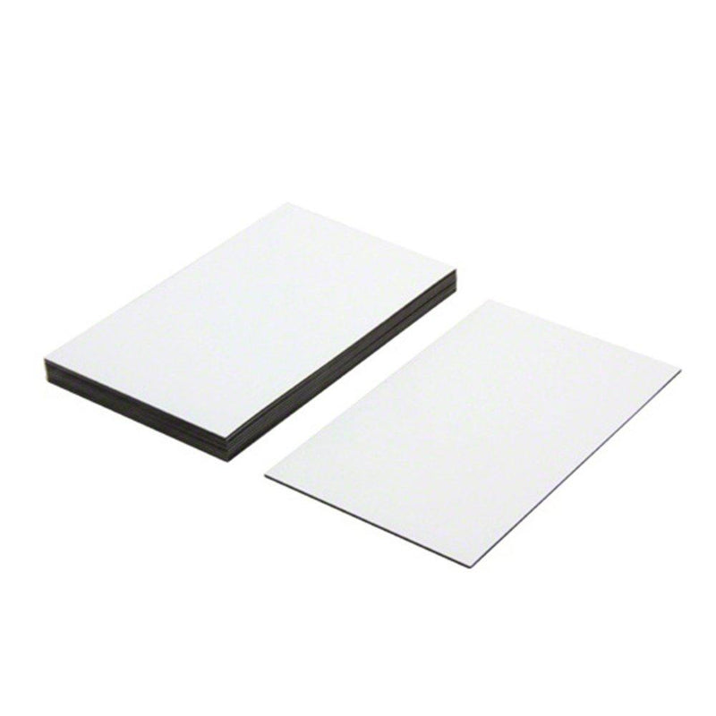 MagFlex 100 x 60 x 0.76mm Flexible Magnetic Labels [3.94 x 2.36 x 0.03"], Gloss White Dry Wipe Surface, 10pcs - LeoForward Australia